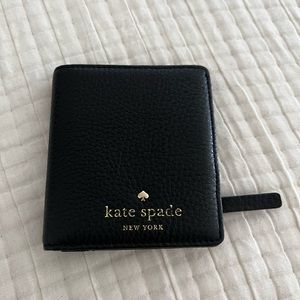 Kate Spade small black leather wallet bifold